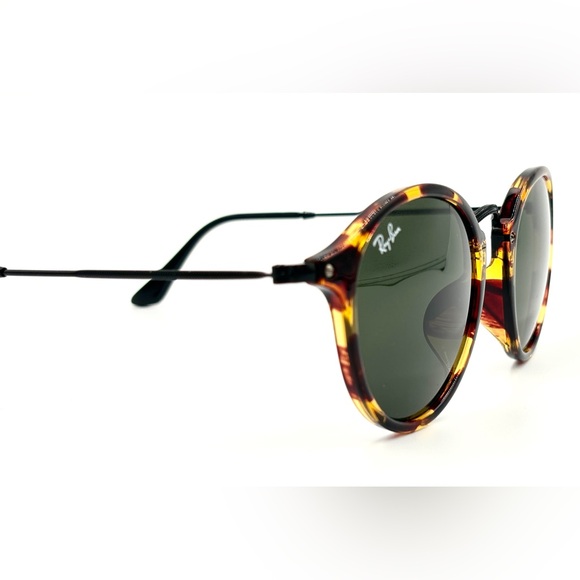 Beautiful Ray-Ban Round Fleck Sunglasses Rb2447 Unisex Black Havana 49-21-145 - Picture 5 of 14